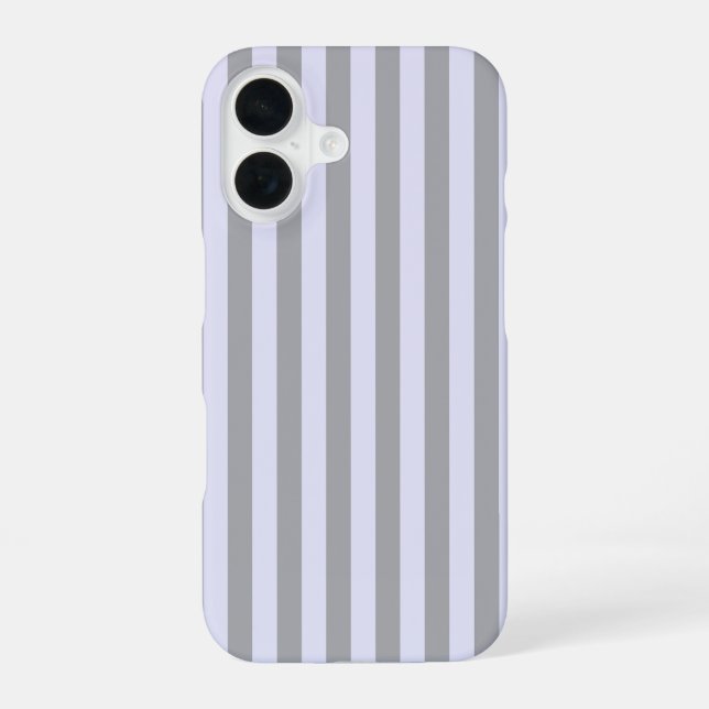 Striped pattern in gray and lavender iphone case (Back)