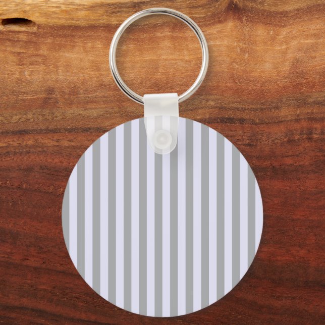 Striped pattern in gray and lavender keychain (Front)