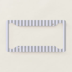 Striped pattern in gray and lavender license plate frame