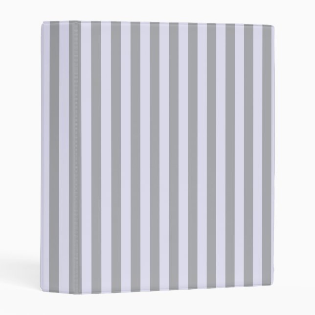 Striped pattern in gray and lavender mini binder (Front/Spine)