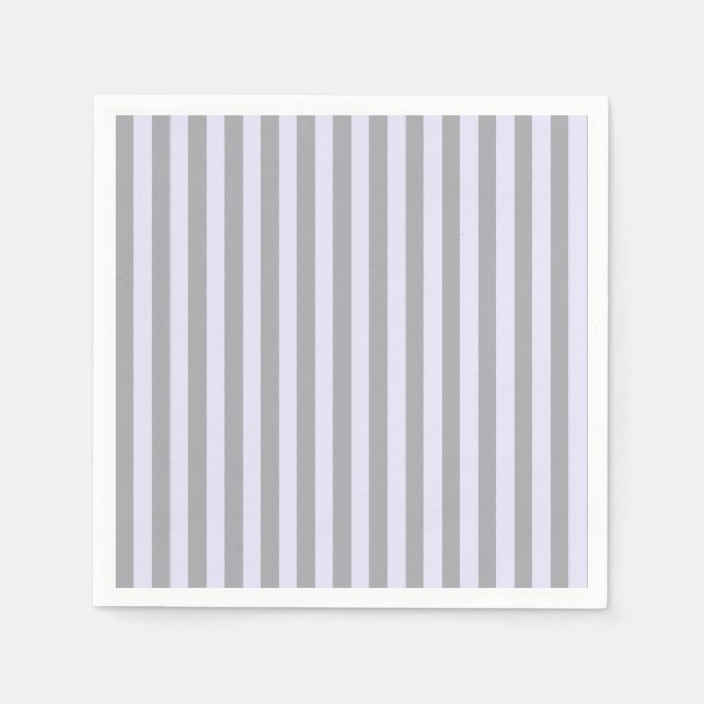 Striped pattern in gray and lavender napkins (Front)