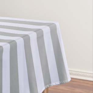 Striped pattern in gray and lavender tablecloth
