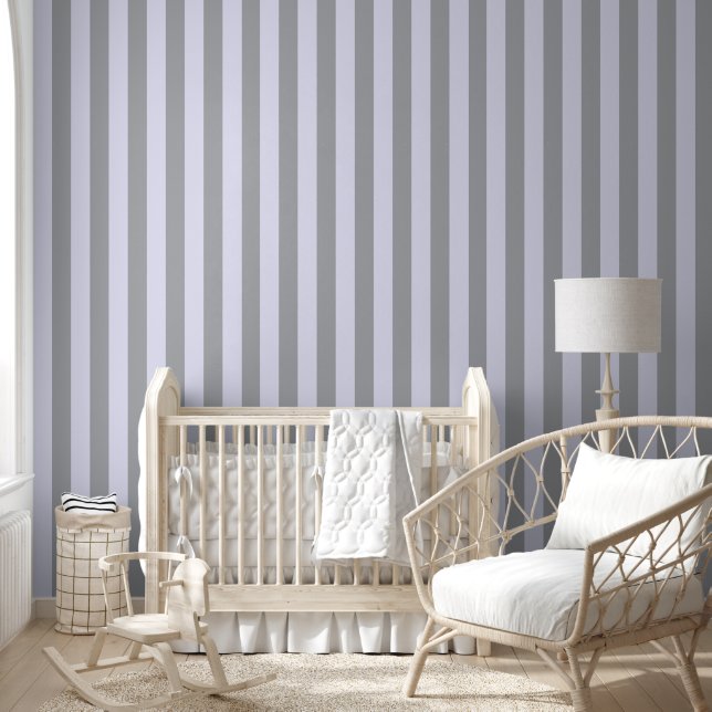 Striped pattern in gray and lavender wallpaper  (Kids)