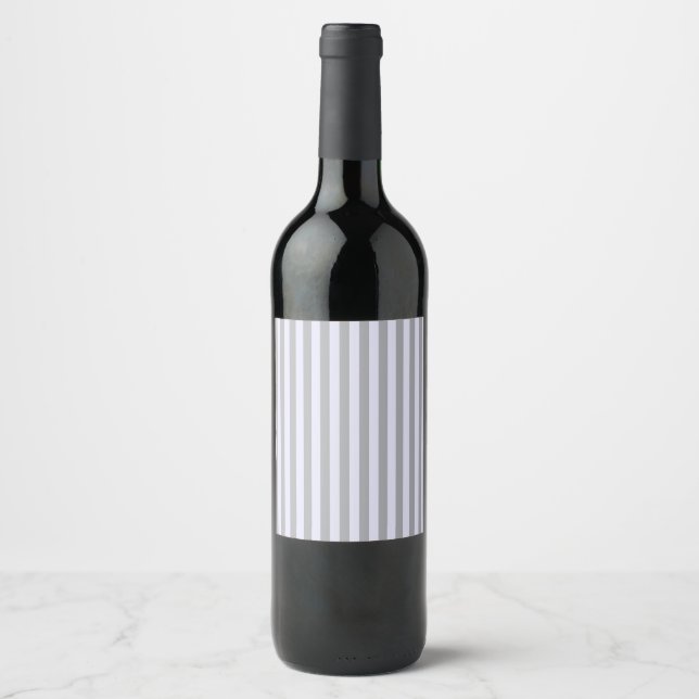 Striped pattern in gray and lavender wine label (Front)