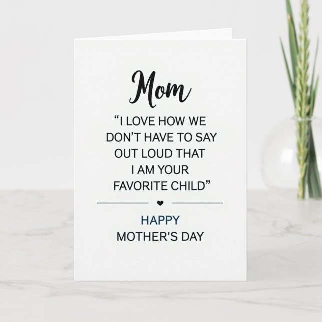 Striped Pattern Mom Love Card (Front)