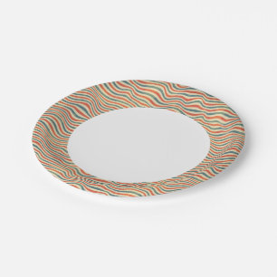 Striped pattern paper plates
