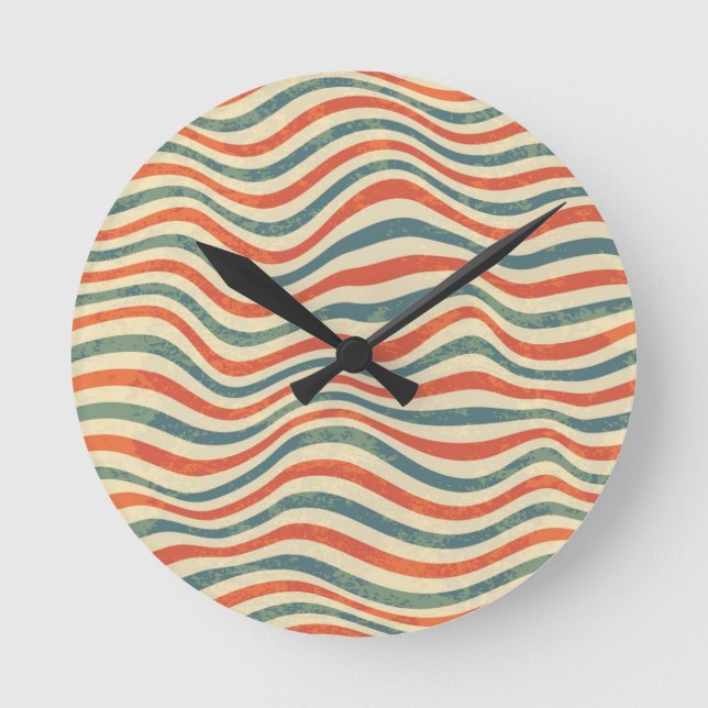 Striped pattern round clock (Front)