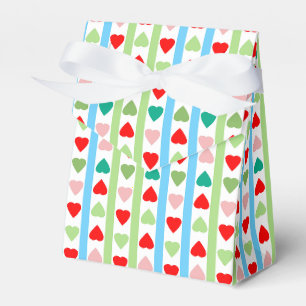 Striped pattern with hearts for Valentine's day Favor Boxes