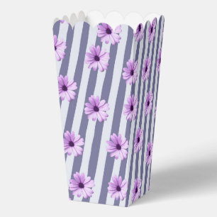 striped pattern with purple daisies favor boxes