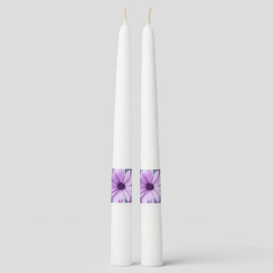 striped pattern with purple daisies taper candle