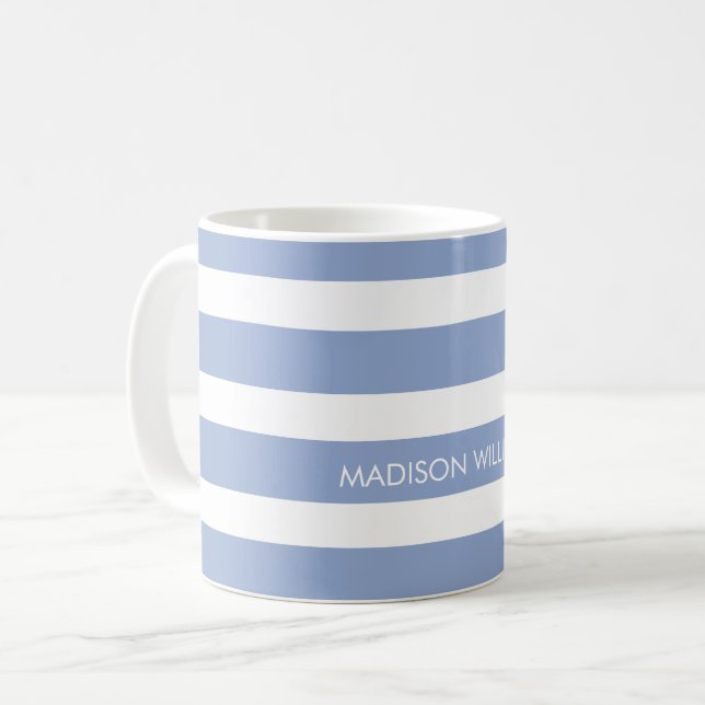 Striped Personalized Coffee Mug (Front Left)