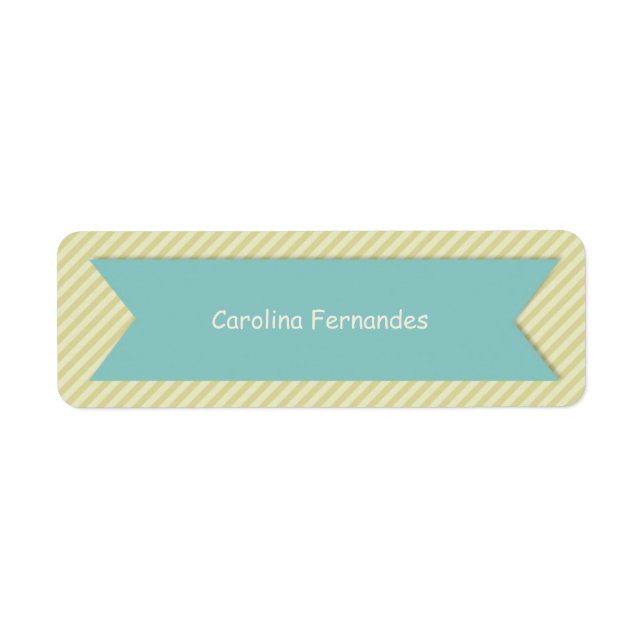 Striped Personalized Name Tag Labels (Front)