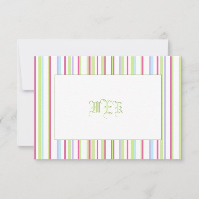 Striped Personalized Notecard (Front)