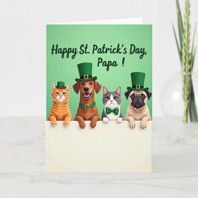 Striped Pet Party Time Card (Front)