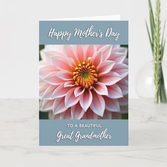 Striped Petal Great Grandmother Card (Front)