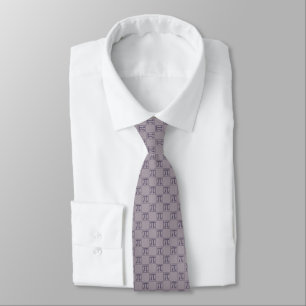 Striped Pi Mauve Neck Tie