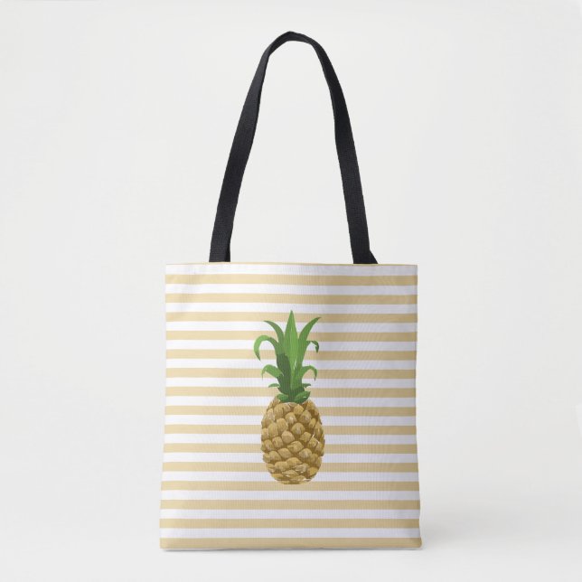 Striped Pineapple Tote Bag (Front)
