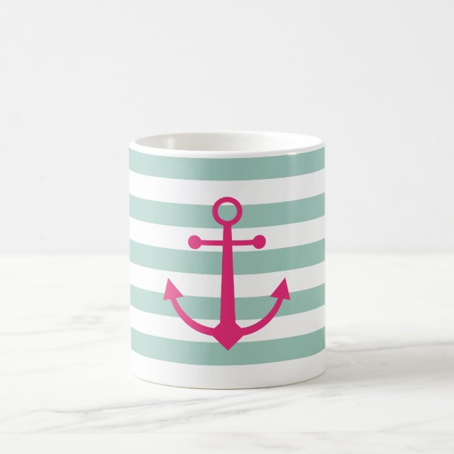 Striped pink anchor mug (Center)