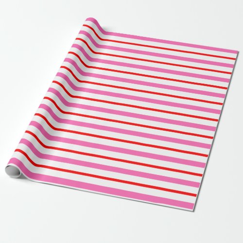 Striped Pink and Red Wrapping Paper