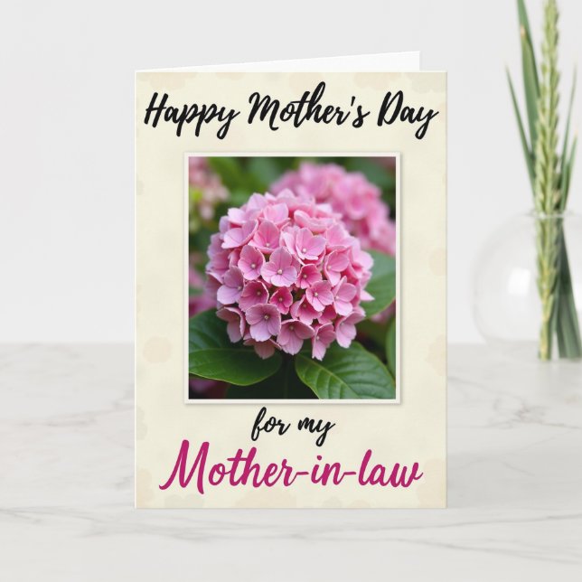 Striped Pink Bloom Photo Card (Front)