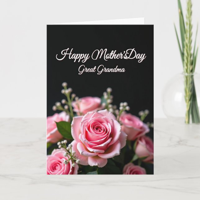Striped Pink Blossom Card (Front)
