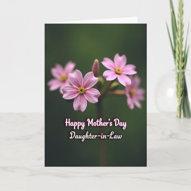Striped Pink Blossom Daughter Card (Front)