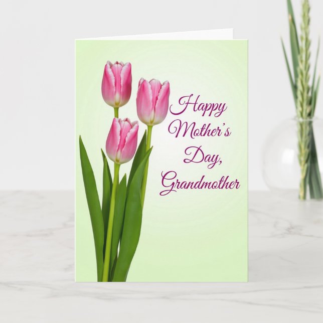 Striped Pink Floral Fancy Card (Front)