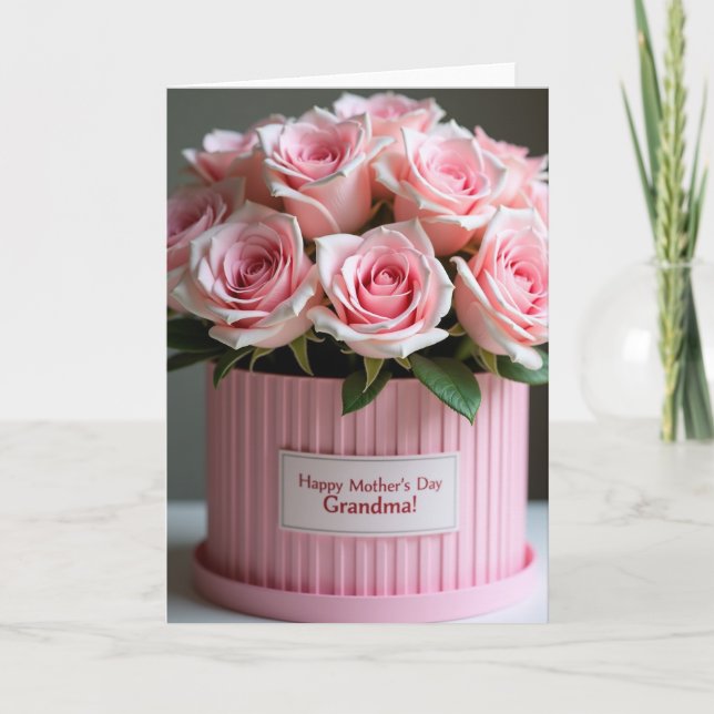 Striped Pink Flower Blossom Card (Front)