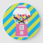 Striped Pink Gumball Machine Clock at Zazzle