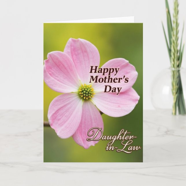 Striped Pink Petal Wishes Card (Front)