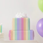 Striped Pink Yellow Blue Purple Pastel Colors Wrapping Paper<br><div class="desc">Custom Elegant Template Best Crafts & Party Supplies Gift Wrapping Supplies / Yellow Blue Purple Striped Pastel Colors Gift Wrapping Paper.</div>