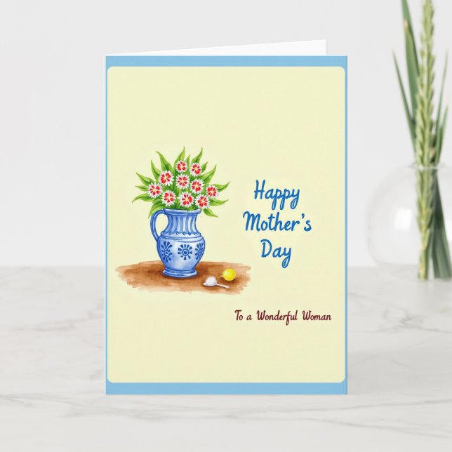 Striped Pitcher Wonderful Woman Card (Front)