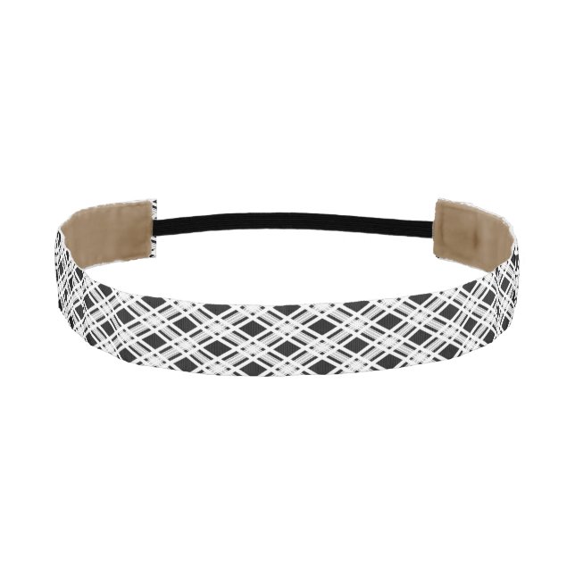 Striped Plaid Pattern Athletic Headband (Front)