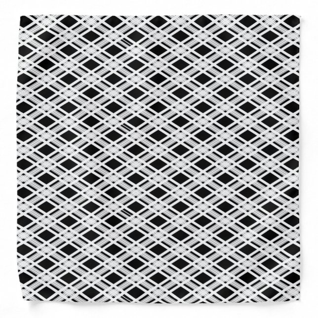 Striped Plaid Pattern Bandana (Front)