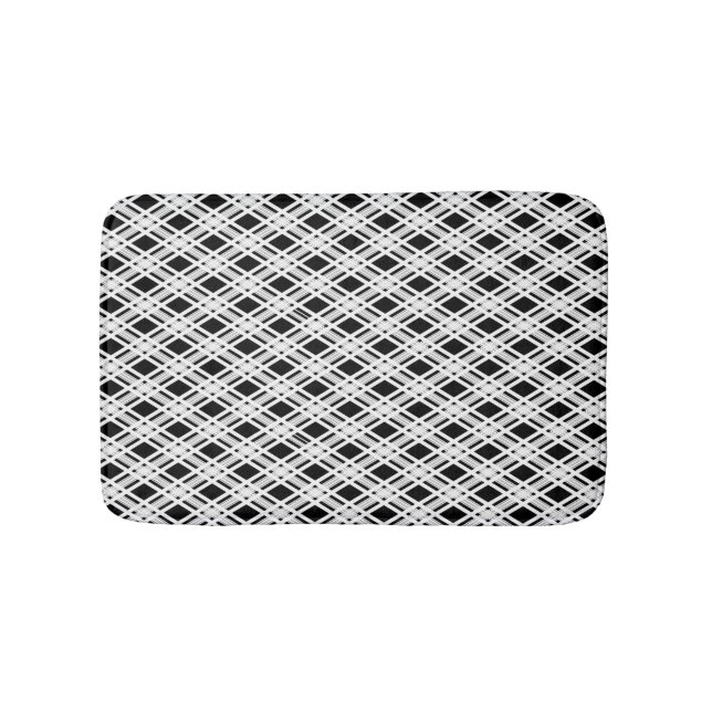 Striped Plaid Pattern Bath Mat (Front)