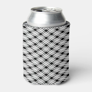 Striped Plaid Pattern Can Cooler