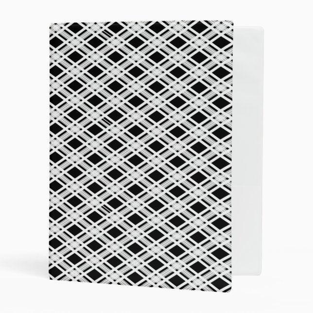 Striped Plaid Pattern Mini Binder (Front/Inside)