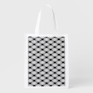 Striped Plaid Pattern Reusable Grocery Bag