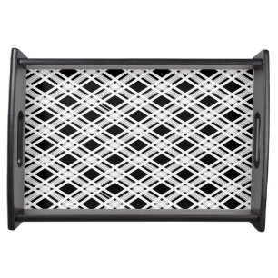 Striped Plaid Pattern Serving Tray
