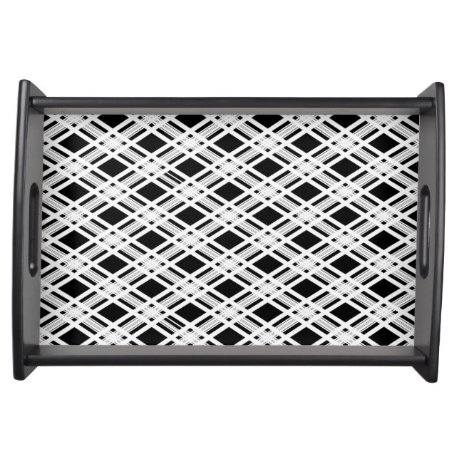 Striped Plaid Pattern Serving Tray (Front)