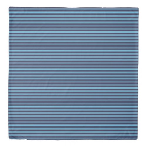 Striped plain pattern retro blue duvet cover