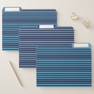 Striped plain pattern retro blue file folder