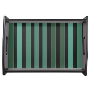 Striped plain pattern retro green serving tray