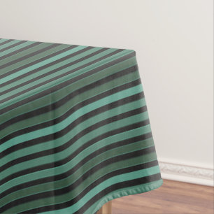 Striped plain pattern retro green tablecloth