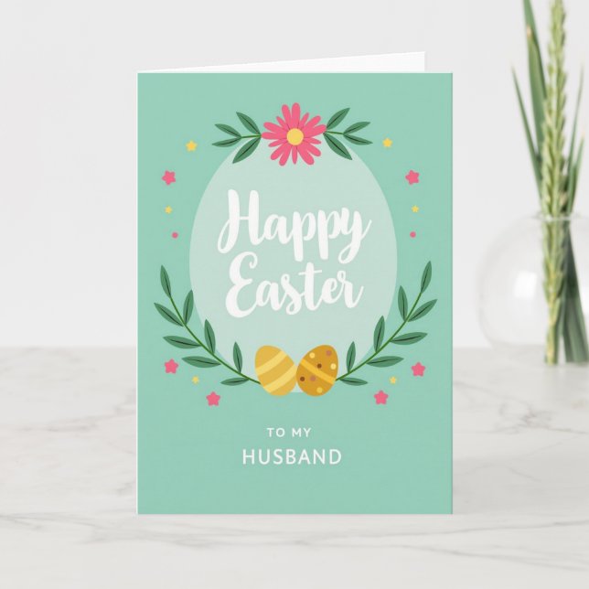 Striped Polka Dot Easter Card (Front)