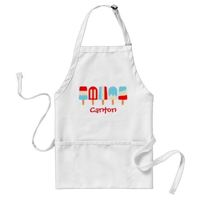 Striped Popsicles Personalized Apron (Front)
