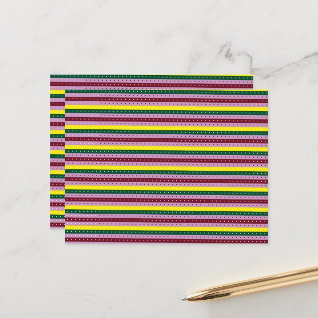 Striped Postcard | Colorful | Modern | Bold (Front/Back In Situ)