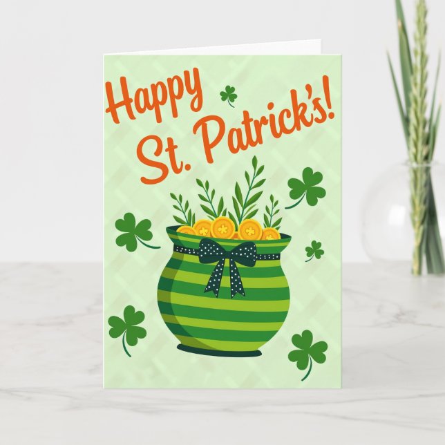 Striped Pot Of Gold Card (Front)