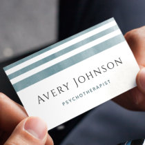 Striped Psychotherapy Therapist Counselor Classic Business Card