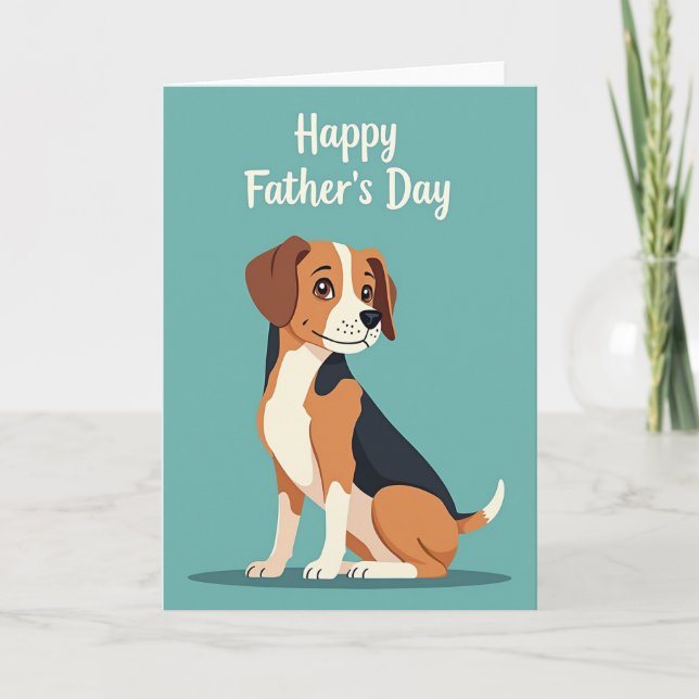 Striped Pup Happy Fathers Day Card (Front)